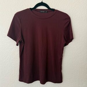 Mikarose Red Short Sleeve Tee Classic Crew Neck